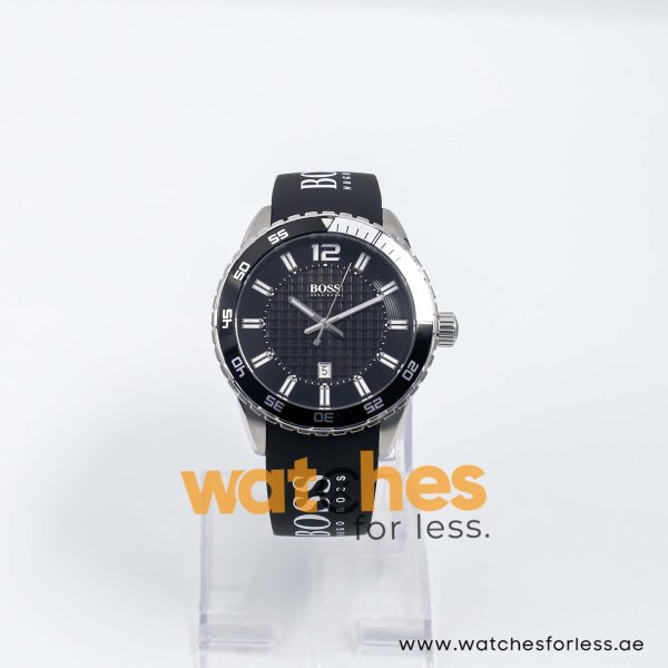 Hugo Boss Men’s Quartz Black Silicone Strap Black Dial 44mm Watch 1512885/1