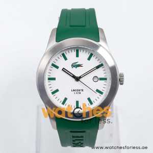 Lacoste Men’s Quartz Green Silicone Strap White Dial 42mm Watch 2010412