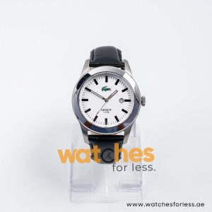 Lacoste Men’s Quartz Black Leather Strap White Dial 42mm Watch 2010482