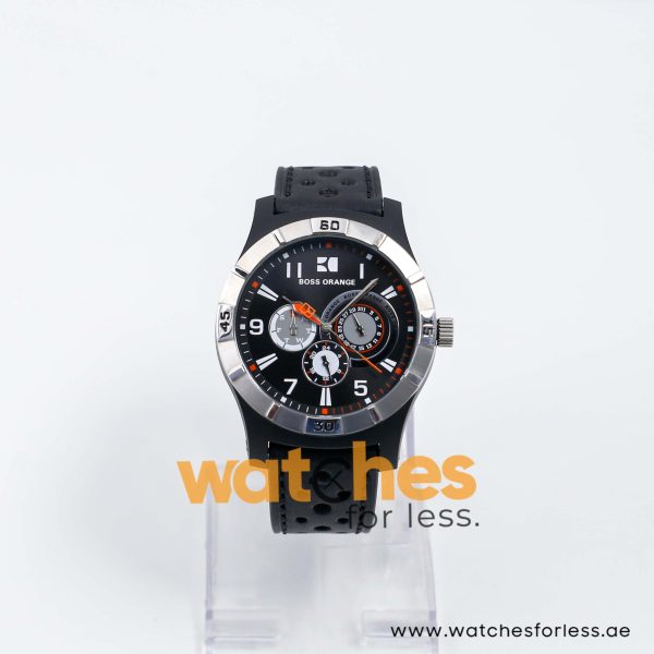 Hugo Boss Men’s Quartz Black Leather Strap Black Dial 44mm Watch 1512536/2