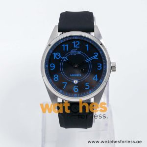 Lacoste Men’s Quartz Black Silicone Strap Black Dial 43mm Watch 2010633