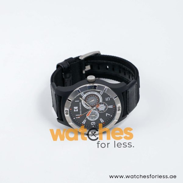 Hugo Boss Men’s Quartz Black Nylon Strap Black Dial 44mm Watch 1512536