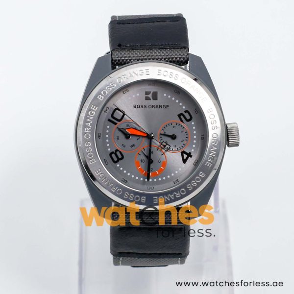 Hugo Boss Men’s Quartz Grey Nylon Strap Grey Dial 43mm Watch 1512550/1