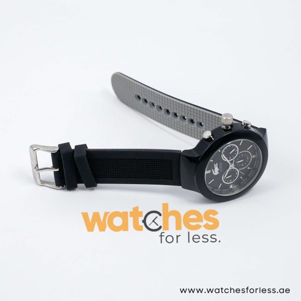 Lacoste Men’s Quartz Black Silicone Strap Black Dial 44mm Watch 2010651