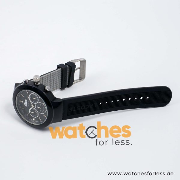 Lacoste Men’s Quartz Black Silicone Strap Black Dial 44mm Watch 2010651
