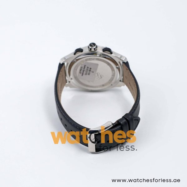 Hugo Boss Men’s Quartz Black Leather Strap White Dial 43mm Watch 1512153/1