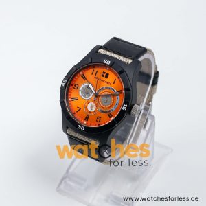 Hugo Boss Men’s Quartz Sand Nylon Strap Orange Dial 44mm Watch 1512537/1