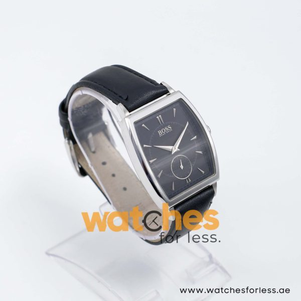 Hugo Boss Men’s Quartz Black Leather Strap Black Dial 34mm Watch 1512845/1