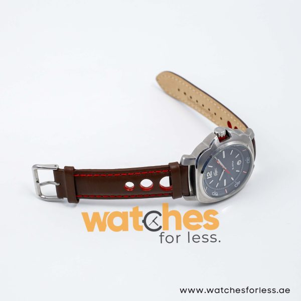 Lacoste Men’s Quartz Dark Brown Leather Strap Grey Dial 42mm Watch 2010419