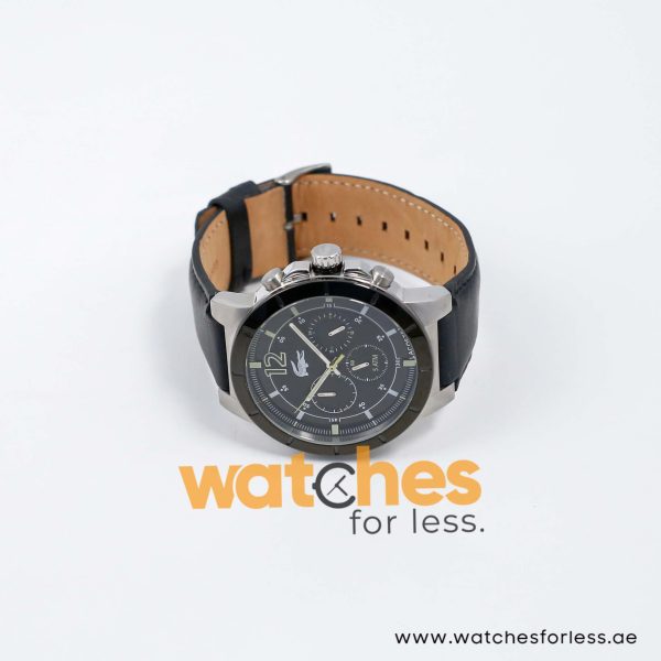 Lacoste Men’s Quartz Black Leather Strap Black Dial 44mm Watch 2010743