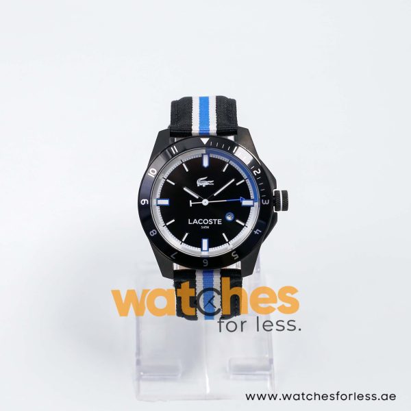 Lacoste Men’s Quartz Three Tone Nylon Strap Black Dial 44mm Watch 2010699