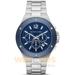 Michael Kors Men’s Quartz Silver Stainless Steel Blue Dial 45mm Watch MK8938