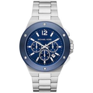 Michael Kors Men’s Quartz Silver Stainless Steel Blue Dial 45mm Watch MK8938