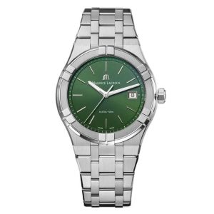 Maurice Lacroix Men’s Quartz Swiss Made Silver Stainless Steel Green Dial 40mm Watch AI1108-SS002-630-1