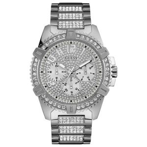 Guess Men’s Quartz Silver Stainless Steel Silver Dial 48mm Watch W0799G1