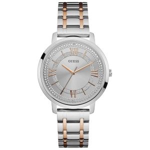 Guess Women’s Quartz Two Tone Stainless Steel Silver Dial 40mm Watch W0933L6