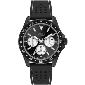 Guess Men’s Quartz Black Silicone Strap Black Dial 44mm Watch W1108G3