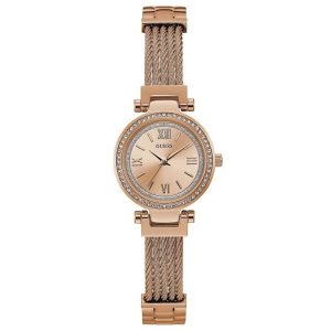 Guess Women’s Quartz Rose Gold Stainless Steel Rose Gold Dial 27mm Watch W1009L3