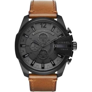 Diesel Men’s Quartz Brown Leather Strap Grey Dial 51mm Watch DZ4463