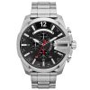 Diesel Men’s Quartz Silver Stainless Steel Black Dial 51mm Watch DZ4308