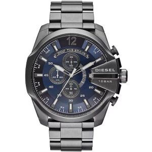 Diesel Men’s Quartz Grey Stainless Steel Blue Dial 59mm Watch DZ4329