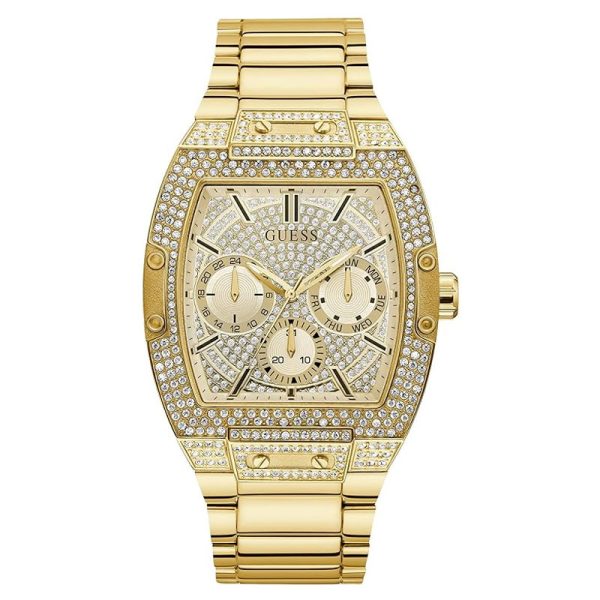 Guess Men’s Quartz Gold Stainless Steel Gold Dial 43mm Watch GW0094G2