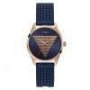 Guess Women’s Quartz Navy Blue Silicone Strap Blue & Rose Gold Dial 36mm Watch W1227L3