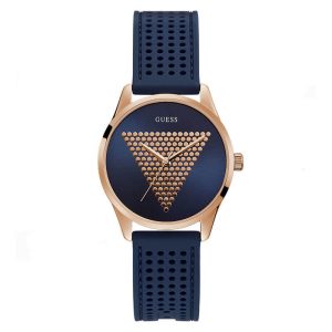 Guess blue and rose gold watch hotsell