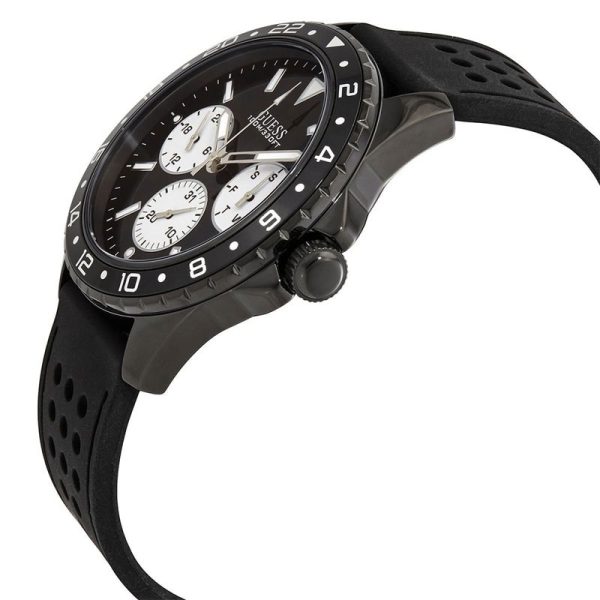 Guess Men’s Quartz Black Silicone Strap Black Dial 44mm Watch W1108G3