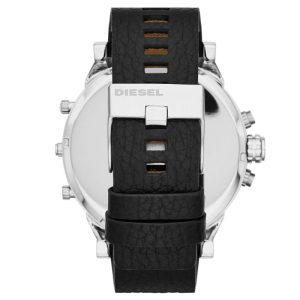 Diesel Men’s Quartz Black Leather Strap Black Dial 57mm (Four Time Zone) Watch DZ7313