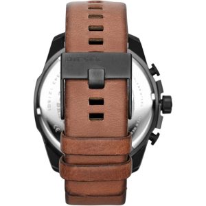 Diesel Men’s Quartz Brown Leather Strap Black Dial 51mm Watch DZ4343