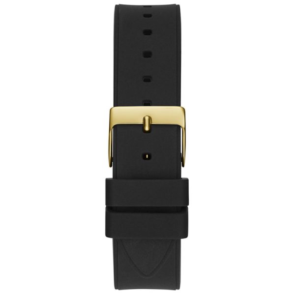 Guess Women’s Quartz Black Silicone Strap Gold Dial 40mm Watch GW0619L2