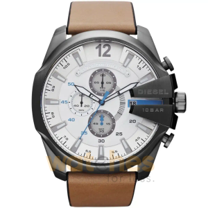 Diesel Men’s Quartz Brown Leather Strap White Dial 59mm Watch DZ4280 UAE DUBAI AJMAN SHARJAH ABU DHABI RAS AL KHAIMA UMM UL QUWAIN ALAIN FUJAIRAH