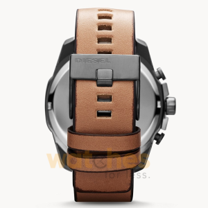 Alternative view of Diesel Men’s Quartz Brown Leather Strap White Dial 59mm Watch DZ4280
