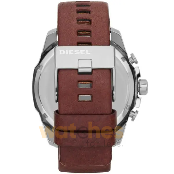 Diesel Men’s Quartz Brown Leather Strap Grey Dial 59mm Watch DZ4290 - Image 5