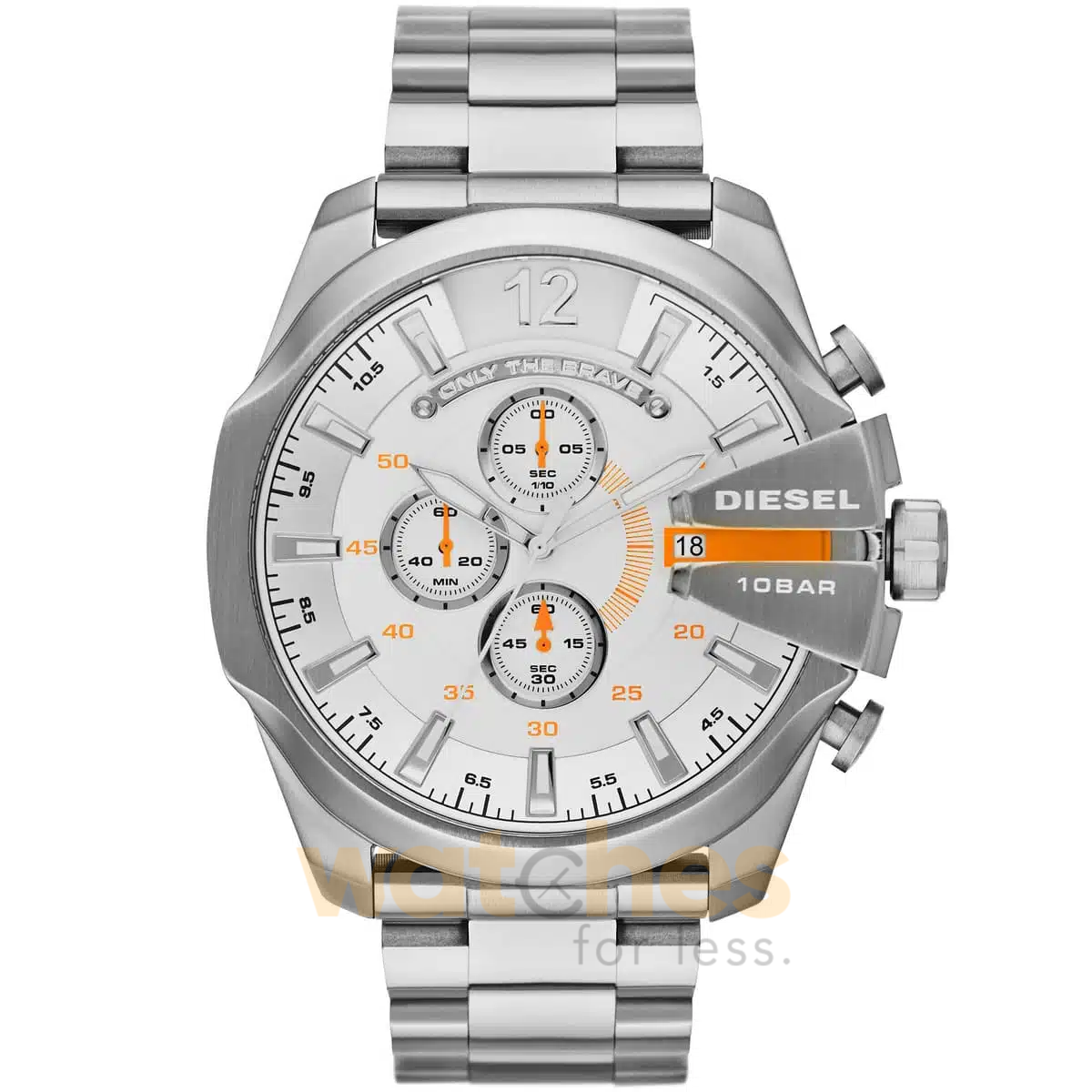 Diesel Men’s Quartz Silver Stainless Steel Silver Dial 51mm Watch DZ4328