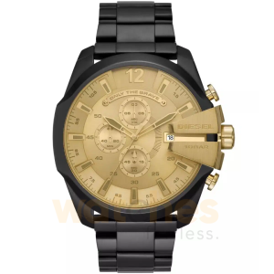 Diesel Men’s Quartz Black Stainless Steel Gold Dial 51mm Watch DZ4485