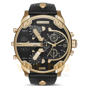 Diesel Men’s Quartz Black Leather Strap Black Dial 57mm (Four Time Zone) Watch DZ7371 UAE DUBAI AJMAN SHARJAH ABU DHABI RAS AL KHAIMA UMM UL QUWAIN ALAIN FUJAIRAH