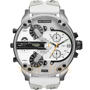 Diesel Men’s Quartz White Leather Strap White Dial 57mm (Four Time Zone) Watch DZ7401 UAE DUBAI AJMAN SHARJAH ABU DHABI RAS AL KHAIMA UMM UL QUWAIN ALAIN FUJAIRAH