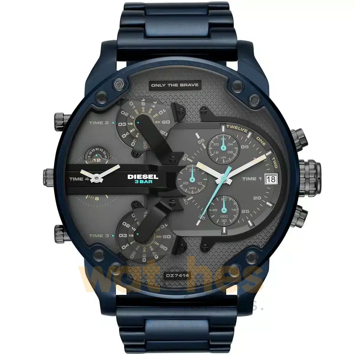 Diesel Men’s Quartz Blue Stainless Steel Grey Dial 57mm (Four Time Zone) Watch DZ7414 UAE DUBAI AJMAN SHARJAH ABU DHABI RAS AL KHAIMA UMM UL QUWAIN ALAIN FUJAIRAH