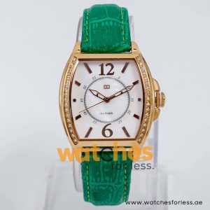 Tommy Hilfiger Women’s Quartz Green Leather Strap Mother Of Pearl Dial 34mm Watch 1780923