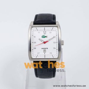 Lacoste Men’s Quartz Black Leather Strap White Dial 37mm Watch 2010559/1