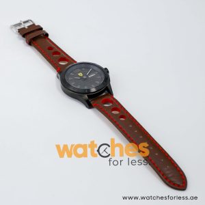 Ferrari Men’s Quartz Brown Leather Strap Black Dial 43mm Watch 830093/1