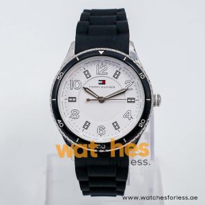 Tommy Hilfiger Women’s Quartz Black Silicone Strap White Dial 38mm Watch 1781059