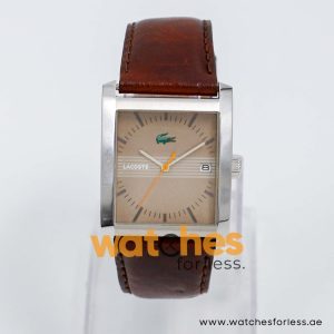 Lacoste Men’s Quartz Dark Brown Leather Strap Light Brown Dial 33mm Watch 2010518/1