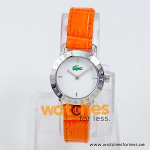 Lacoste Women’s Quartz Orange Leather Strap White Dial 27mm Watch 2000513