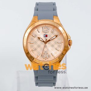 Tommy Hilfiger Women’s Quartz Grey Silicone Strap Rose Gold Dial 38mm Watch 1781381