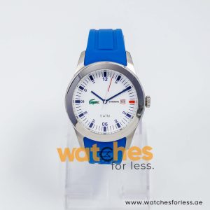 Lacoste Men’s Quartz Sky Blue Silicone Strap White Dial 42mm Watch 2010630