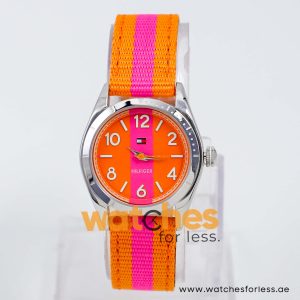 Tommy Hilfiger Women’s Quartz Orange & Pink Nylon Strap Orange & Pink Dial 30mm Watch 1781296