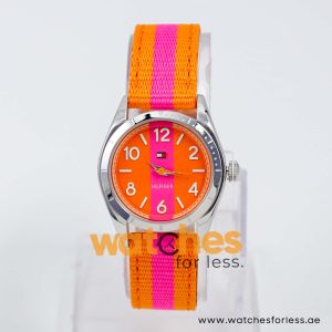 Tommy Hilfiger Women’s Quartz Orange & Pink Nylon Strap Orange & Pink Dial 30mm Watch 1781296